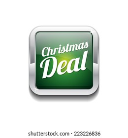 Christmas Deal Green Vector Icon Button