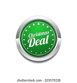 Christmas Deal Green Vector Icon Button