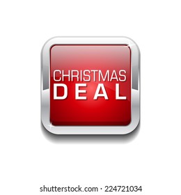 Christmas Deal Red Vector Icon Button