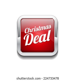 Christmas Deal Red Vector Icon Button