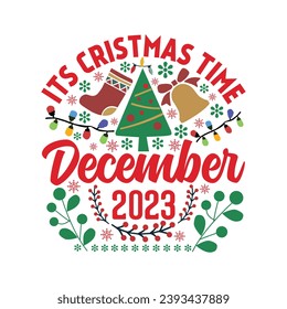 It's Christmas December 2023 vector design.