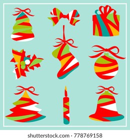 Christmas decor, big set of elements