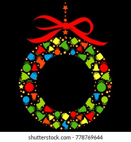 Christmas decor, big set of elements