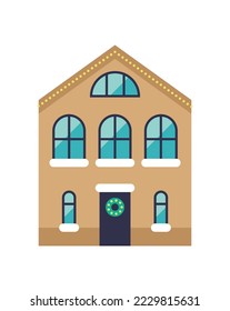 Christmas decor flat icon Large holiday home