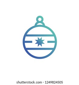 Christmas decor gradient icon logo