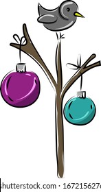 Christmas decor, illustration, vector on white background.