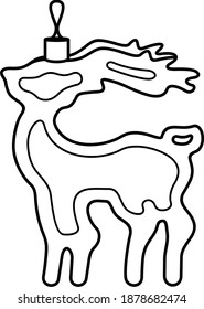 Christmas decor. Vector outline illustration.