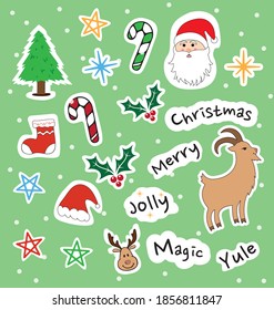 Christmas. Decoraciones Navideñas. Feliz Navidad Y Feliz Año Nuevo. Viking De Cabra, Jule De Merry. Yule Lad. Goat. Icelandic Yule. Christmas Tags For Gifts Or Stickers