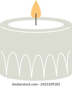 Christmas Decorated Candle Vector Illustration