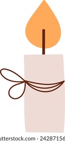 Christmas Decorated Candle Vector Illustration