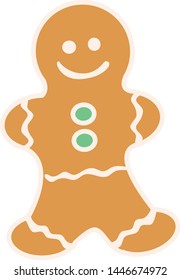 Christmas Decorated Gingerbread Man Vector 