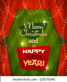 Christmas decorated greetings. Greeting card \ poster \ banner. Vector illustration.