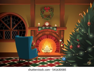 Christmas decorated interior