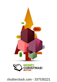 Christmas decorated internet button.. Holiday icon concept. Vector illustration