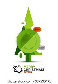 Christmas decorated internet button.. Holiday icon concept. Vector illustration