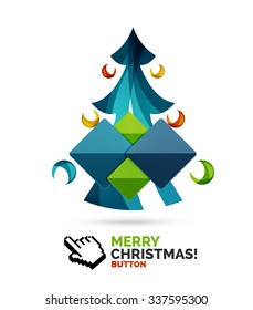 botón de Internet decorado con Navidad. Concepto de icono de vacaciones. Ilustración del vector