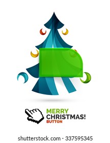 botón de Internet decorado con Navidad. Concepto de icono de vacaciones. Ilustración del vector