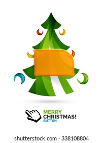 Weihnachtsgeschmückter Internetknopf.. Urlaubssymbol-Konzept. Vektorgrafik