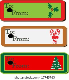 Christmas decorated style vector gift tags