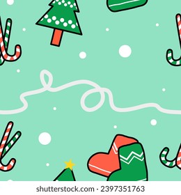Christmas decorating pattern. A multipurpose seamless pattern.