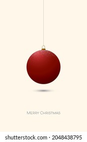 Weihnachtsdekoration 3D Vektorkartenvorlage. Minimale, einfache, saubere Postkarte für die Ferienzeit. Eps10 Illustration.