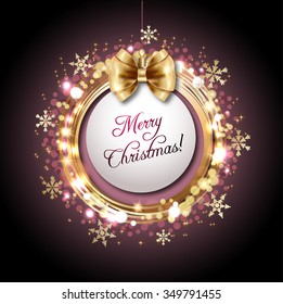 Christmas decoration against golden purple background