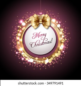 Christmas decoration against golden purple background