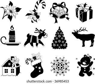 Christmas decoration, all elements and textures are individual objects. Vector illustration scale to any size.