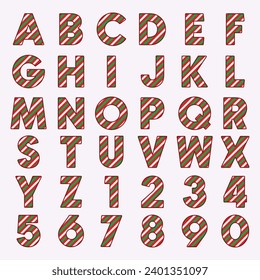 Christmas decoration alphabet illustration, Buffalo Plaid, Leopard, Cheetah, pink. green, red svg