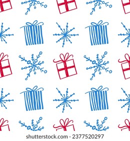 Christmas decoration art. Seamless pattern background.