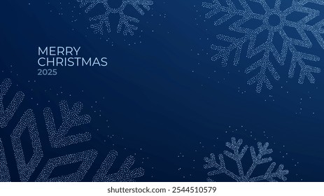 Fundo da decoração de Natal. Fundo de Natal abstrato e feriado de Ano Novo com flocos de neve pontos. Ilustração vetorial