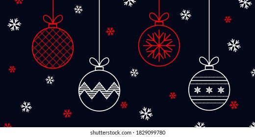 Christmas decoration. Christmas background. Holiday banner flat style. Vector illustration