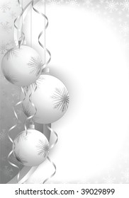 Christmas decoration background with space for text. All elements on separate layers.