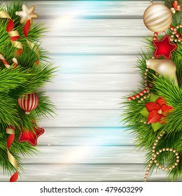 Christmas decoration Background Template. EPS 10 vector file included
