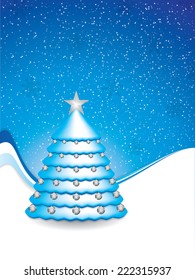 Christmas decoration background with tree.Vector