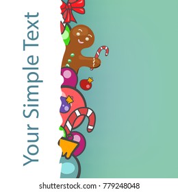 Christmas Decoration Background. Vector illustration with christmas elements and place for text.