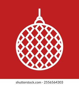 Christmas Decoration Ball Line Art Icon Vector Fifth Style Version. Christmas Ornament for Greeting Card, Flyer, Banner, Website, Sale Event, Etc. High Quality Vector Icon