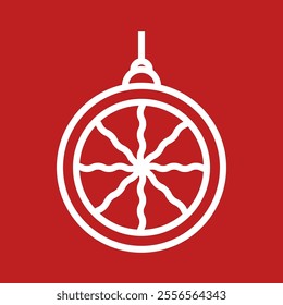 Christmas Decoration Ball Line Art Icon Vector First Style Version. Christmas Ornament for Greeting Card, Flyer, Banner, Website, Sale Event, Etc. High Quality Vector Icon
