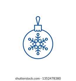 Christmas decoration ball line icon concept. Christmas decoration ball flat  vector symbol, sign, outline illustration.