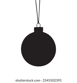 Christmas Decoration Ball Silhouette vector illustration.