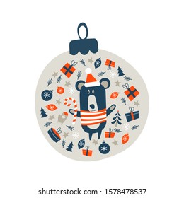 Christmas decoration Christmas ball. Vector illustration.