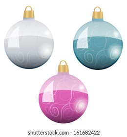 Christmas decoration, balls. Isolated on white. Vector