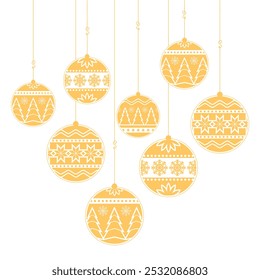 Decoración de Navidad con bolas de Vector