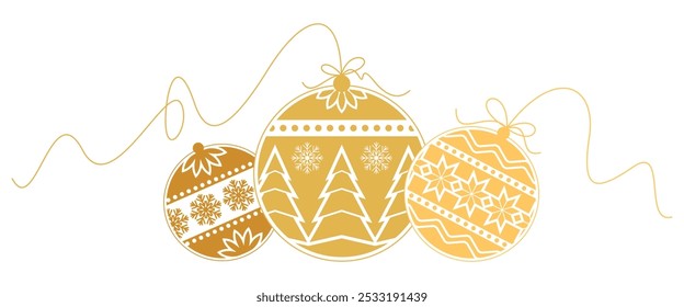 Christmas decoration with balls. Vector elements