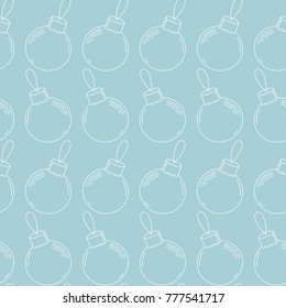 Christmas decoration, balls vector seamless pattern