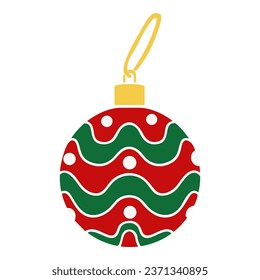 Christmas decoration bauble, Christmas tree decoration balls, vectors