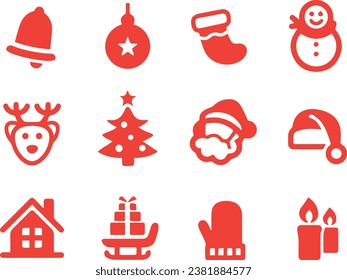 Christmas Decoration beautiful icon set eps