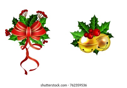Christmas decoration with bow set