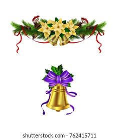 Christmas decoration with bow set