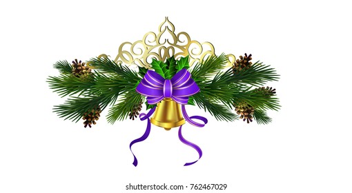 Christmas decoration with bow set